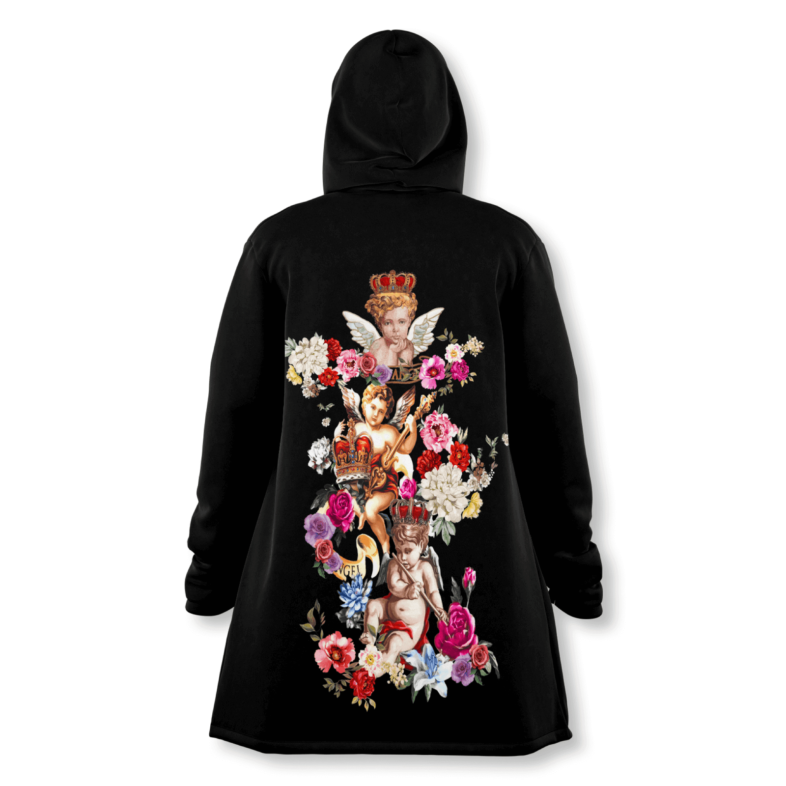 Vintage Angel and Roses Ultra Soft Hoodie Blanket Jacket by Love Hype and Glory