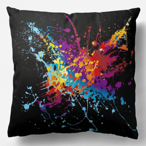Back of Paint Splatter 2-in-1 Reversible Cushion and insert 18”
