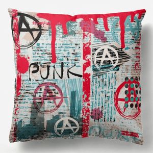 Back of Punk Toilette of Venus Reversible Cushion and pad 18x18”