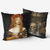 Front and back of Vanity Pre Raphaelites Reversible Cushion and pad 18x18” by Love Hype and Glory
