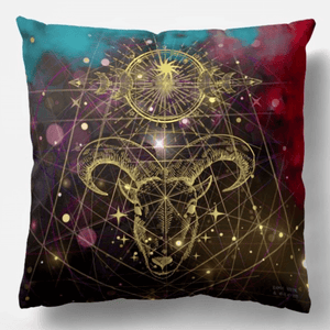 Back of The Sorceress Moon Goddess Reversible Cushion and pad 18” by Love Hype and Glory