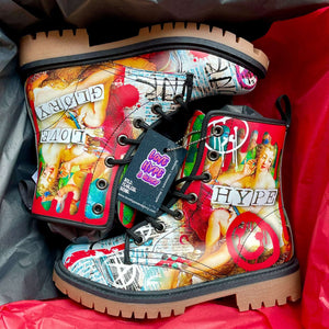 Punk Boucher Toilette of Venus Unisex Combat Boots by Love Hype and Glory