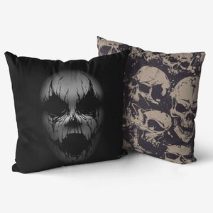 Front and back of Silent Scream 2-in-1 Reversible Cushion and Insert 18x18”
