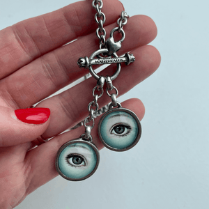 Only Have Eyes For You Toggle Silver Plated Necklace 17” Classic Hardware from Love Hype and Glory