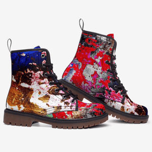 Mismatched Combat Boots with shock-absorbing sole