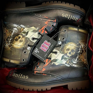 Momento Mori Still Life Vanitas Wearable Art Unisex Boots