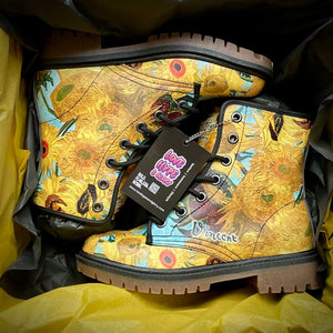 Vincent van Gogh Sunflowers Signed Unisex Boots by Love Hype and Glory