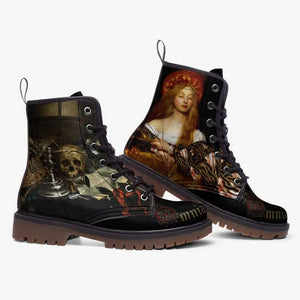 Omnia Vanitas Pre Raphaelites Mismatch boots by Love Hype and Glory