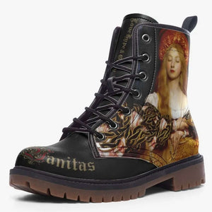 Omnia Vanitas Pre Raphaelites Mismatch boots by Love Hype and Glory