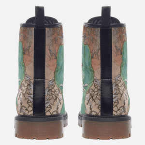 Back view of Alphonse Much Four Seasons Winter Unisex Combat Boots by Love Hype and Glory