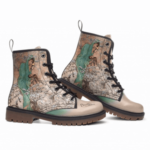 Side view of Alphonse Much Four Seasons Winter Unisex Combat Boots by Love Hype and Glory