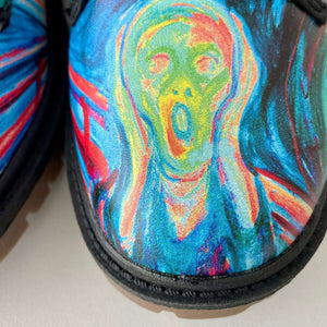 Toe detail of Edvard Munch The Scream Unisex Combat Boots by Love Hype and Glory