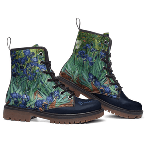 Vincent van Gogh Irises Unisex Combat Boots by Love Hype and Glory side view