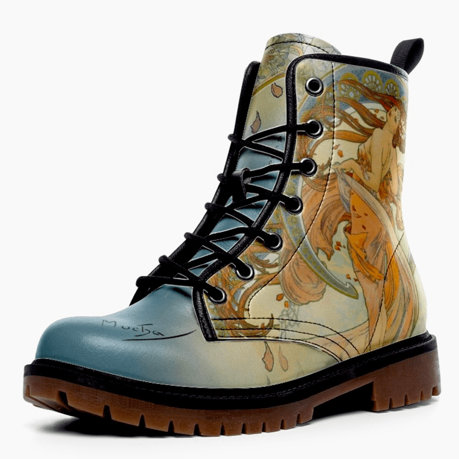 Alphonse Mucha Dance Art Nouveau Unisex Combat Boots by Love Hype and Glory
