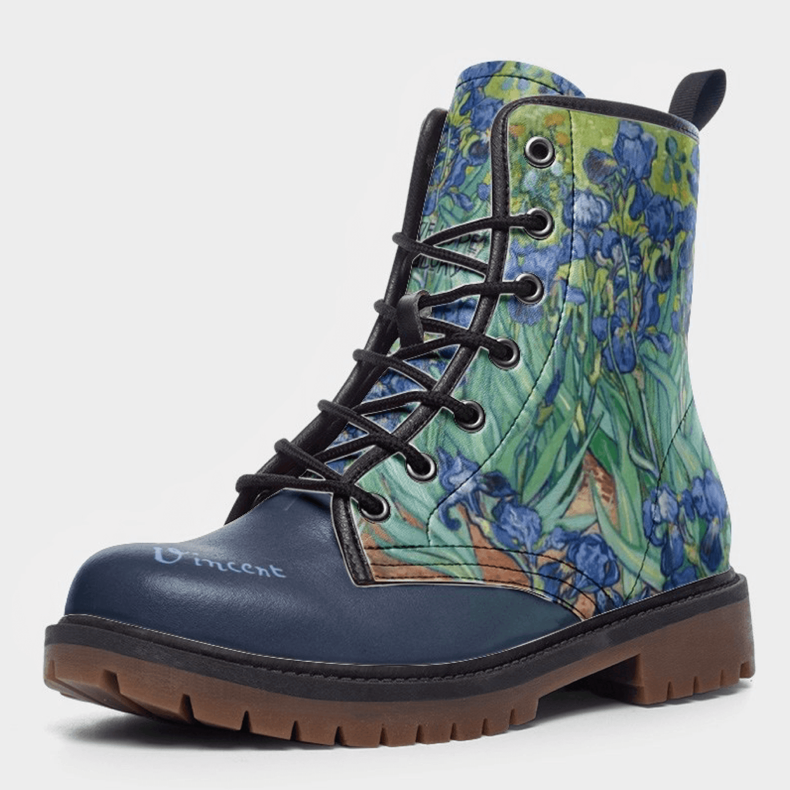 Vincent van Gogh Irises Unisex Combat Boots by Love Hype and Glory single view