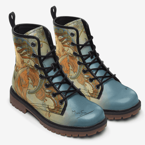 Alphonse Mucha Dance Art Nouveau Unisex Combat Boots by Love Hype and Glory