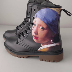 Girl With A Pearl Earring Vermeer Unisex Vegan Boots