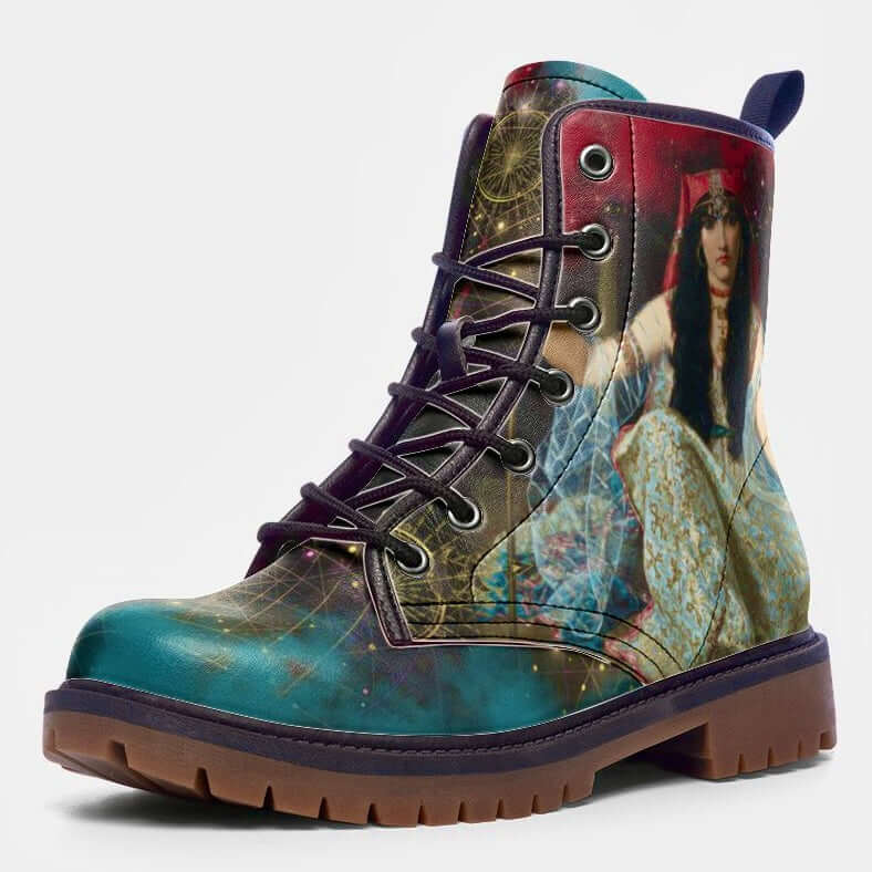 Single The Sorceress Triple Moon Goddess Unisex Combat Boot by Love Hype and Glory