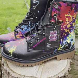 Colourful Paint Splatter Vegan Friendly Unisex Boots