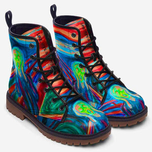Top of Edvard Munch The Scream Unisex Combat Boots by Love Hype and Glory
