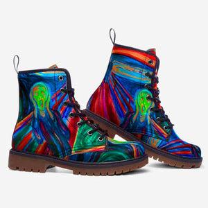 Side of Edvard Munch The Scream Unisex Combat Boots by Love Hype and Glory