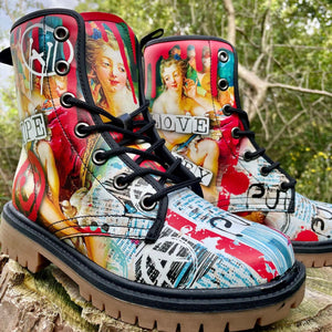 Punk Boucher Toilette of Venus Unisex Combat Boots by Love Hype and Glory