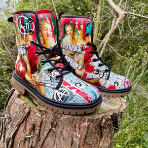 Punk Boucher Toilette of Venus Unisex Combat Boots by Love Hype and Glory