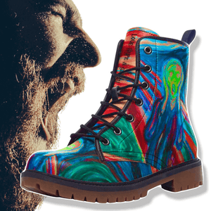 Edvard Munch The Scream Unisex Combat Boots by Love Hype and Glory