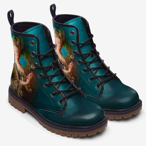 Blue Ombre Marie Antoinette Unisex Vegan Friendly Combat Boots by Love Hype and Glory